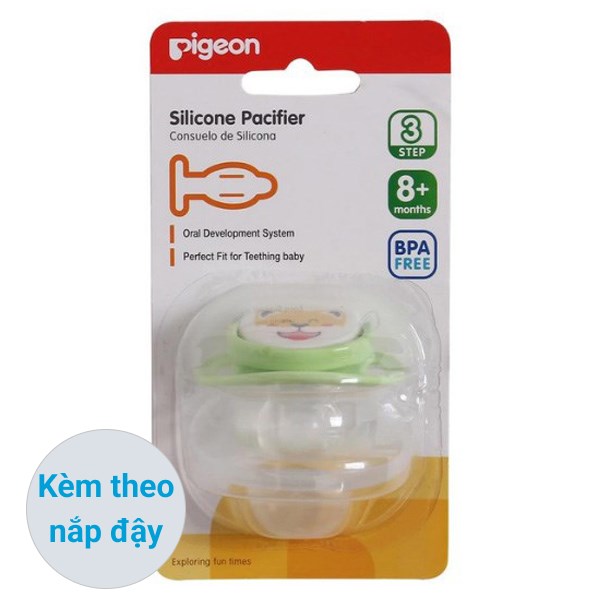 Ti ngậm Pigeon kèm nắp bước 3 (từ 8 tháng) - Màu ngẫu nhiên - AVAKids.com
