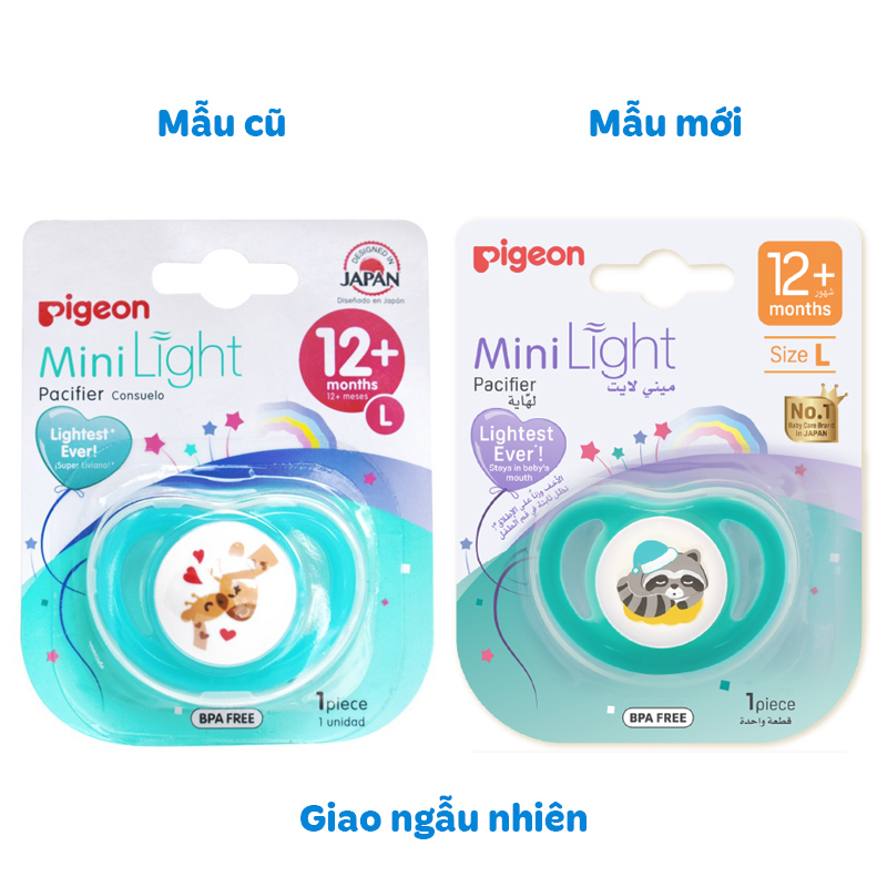Ti ngậm Pigeon kèm nắp Mini Light size M (6 - 12 tháng) - Màu ngẫu nhiên 21
