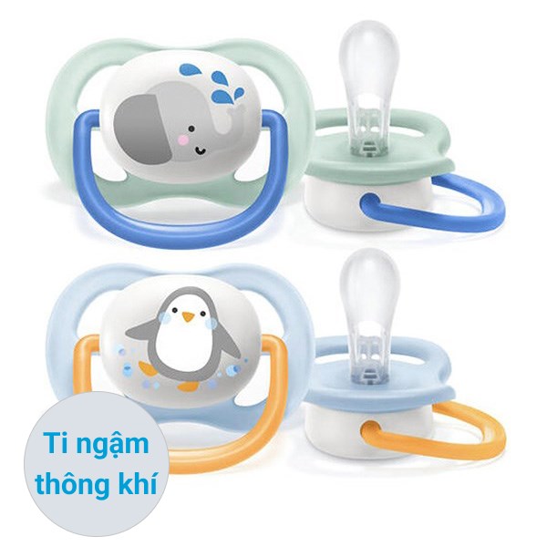 Bộ 2 Ti Ngậm Philips Avent Thông Khí Scf080/05 (0 - 6 Tháng) - Màu Xanh, Vàng