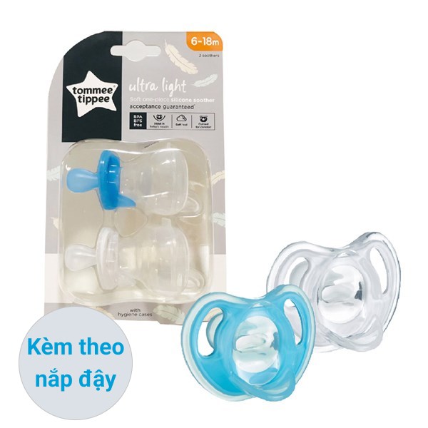 Bộ 2 ti ngậm Tommee Tippee kèm nắp Ultra Light 433452 (0 - 6 tháng) - Màu ngẫu nhiên 3