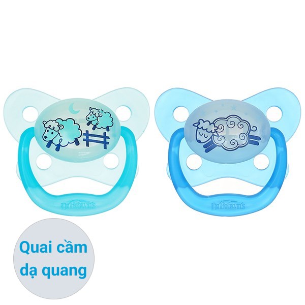 Ti ngậm Dr.Brown's dạ quang (0 - 6 tháng) - Màu xanh 11