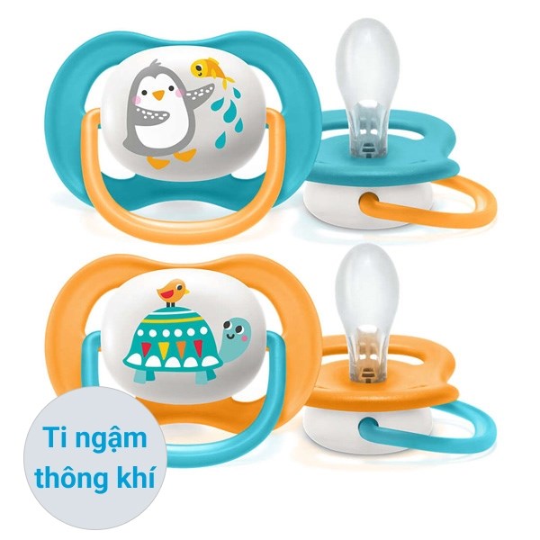 Bộ 2 Ti Ngậm Philips Avent Thông Khí Scf080/07 (6 - 18 Tháng) - Màu Xanh, Vàng