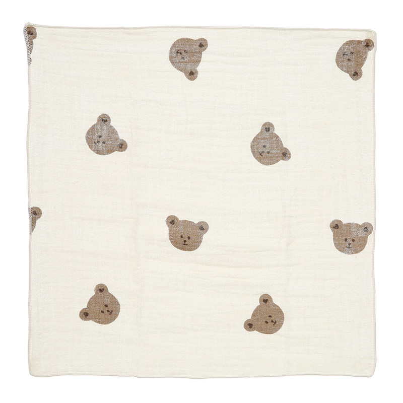 Set 5 cái khăn sữa muslin Bessla 2 lớp 27x27 cm - Mèo hai màu 10