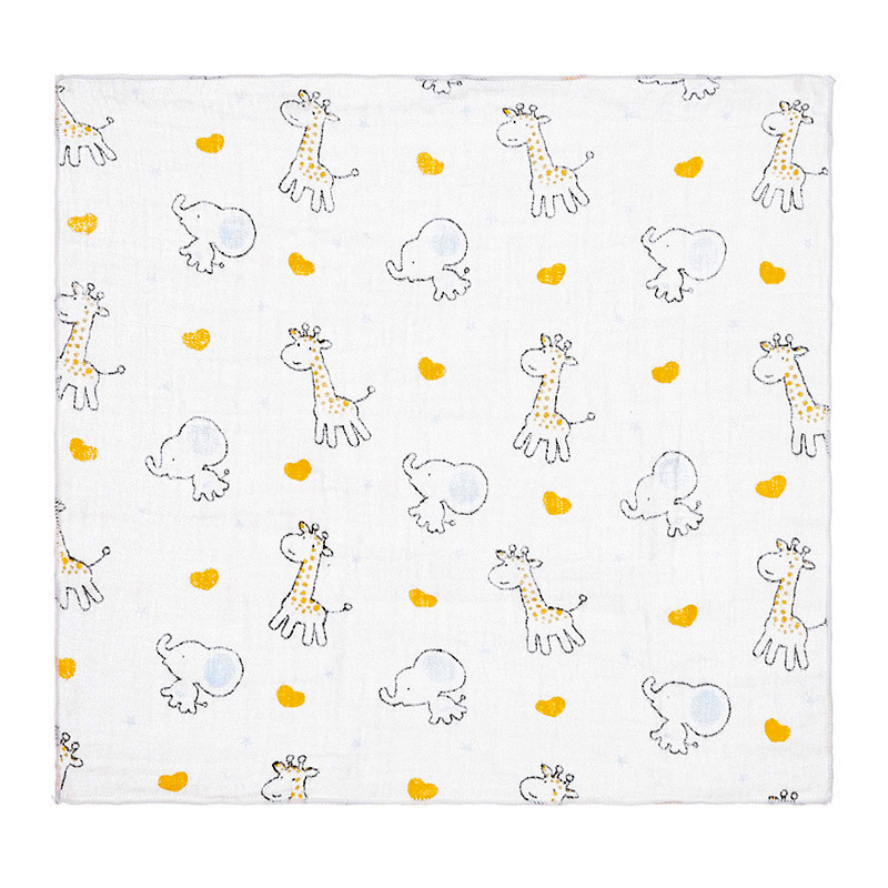 Set 5 cái khăn sữa muslin Bessla 2 lớp 27x27 cm - Mèo hai màu 18