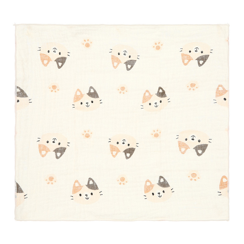 Set 5 cái khăn sữa muslin Bessla 2 lớp 27x27 cm - Mèo hai màu 2