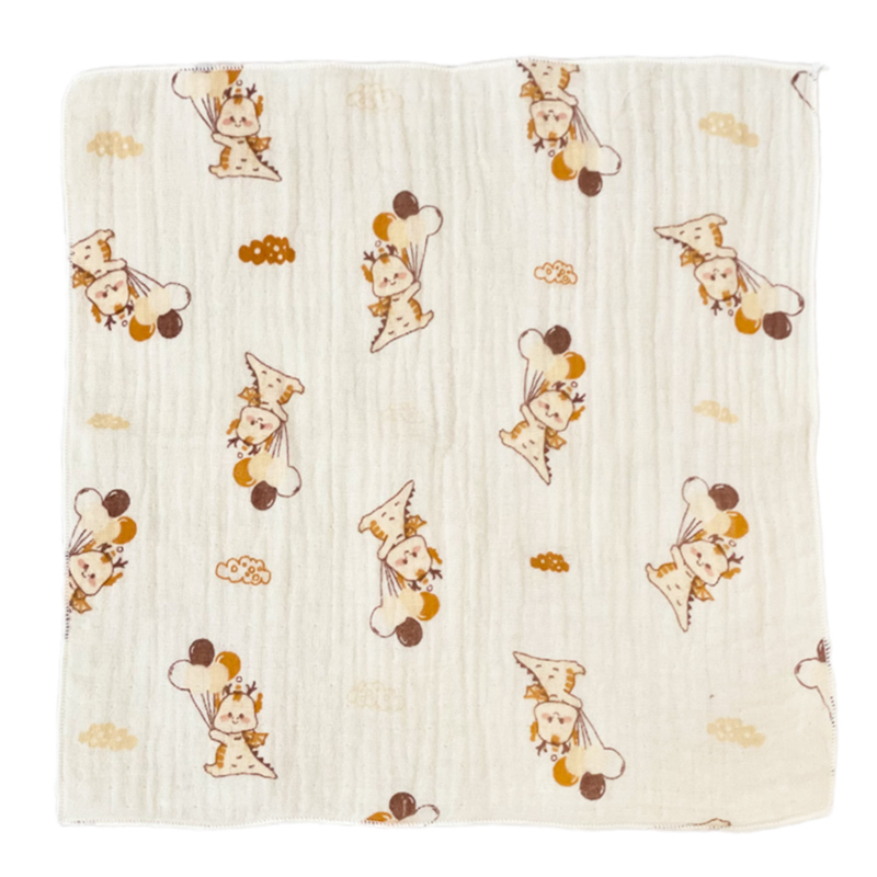 Set 5 cái khăn sữa cotton Bessla 2 lớp 27x27 cm - Cún trái tim 9