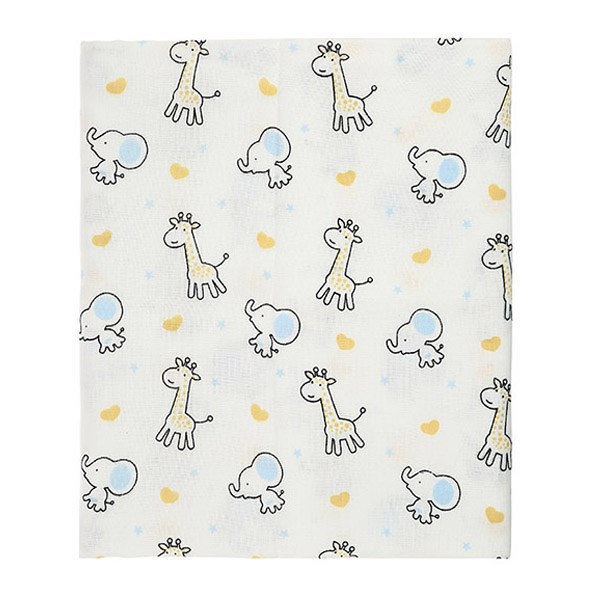 Khăn tắm cotton Bessla 2 lớp 90x100 cm - Gấu nghiêng mặt - AVAKids.com