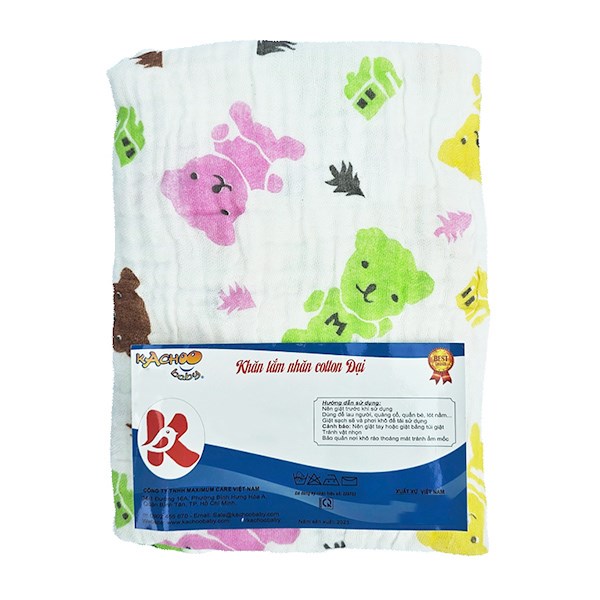 Khăn tắm nhăn cotton KACHOOBABY 4 lớp 95x105 cm giá tốt, chất liệu cotton mềm mại cao cấp - AVAKids.com