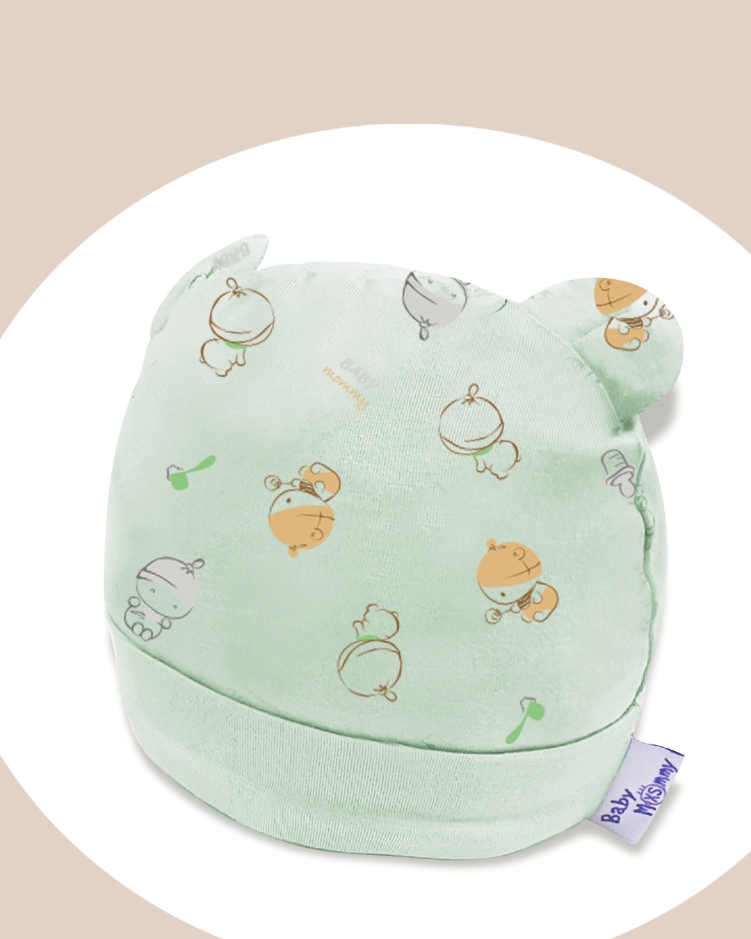 Nón tai thú in họa tiết BabyMommy - Màu ngẫu nhiên (0 - 6 tháng) 2