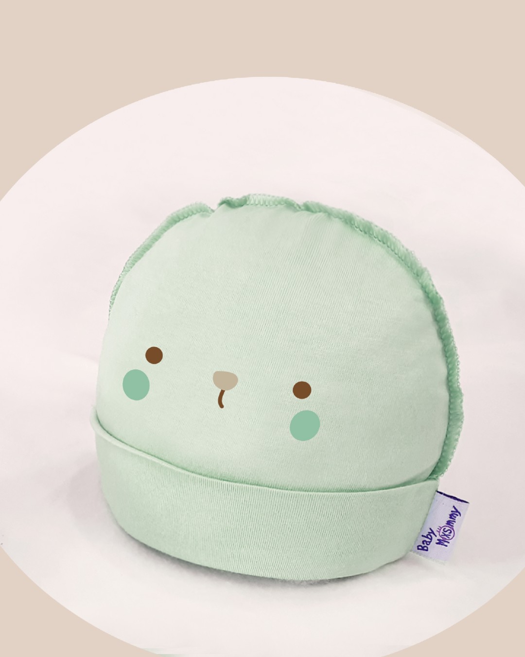 Nón sơ sinh bo in hình thú BabyMommy - Màu ngẫu nhiên (0 - 6 tháng) 2