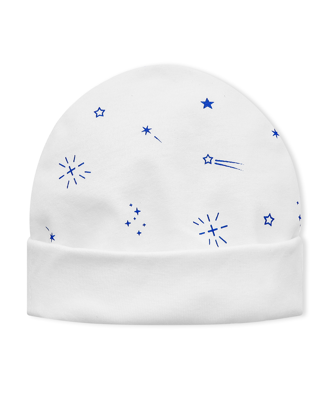 Set nón, bao tay bao chân in hình sao băng IQ Baby màu trắng (0 - 6 tháng)