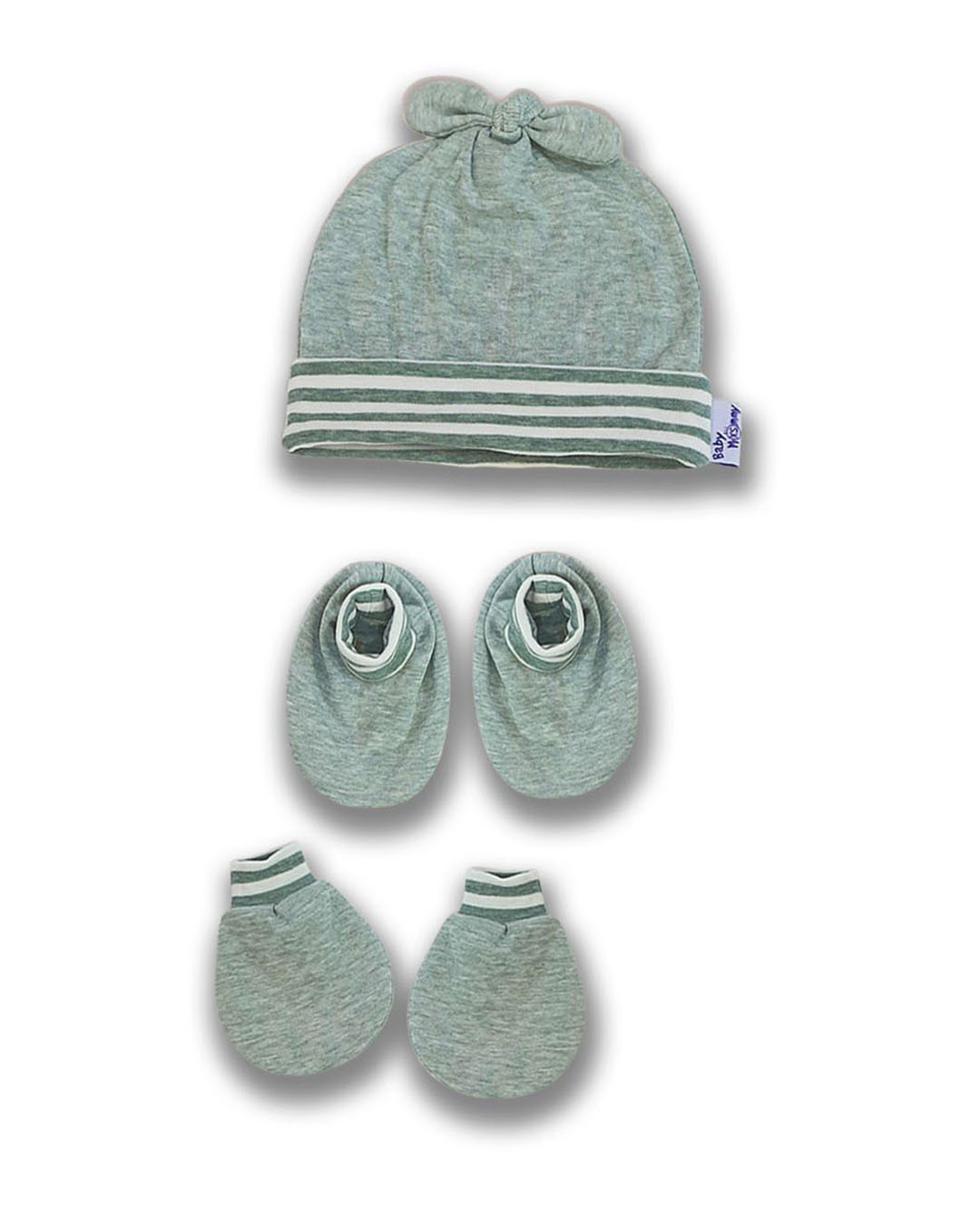 Set nón, bao tay bao chân phối sọc BabyMommy - Màu ngẫu nhiên (0 - 3 tháng)