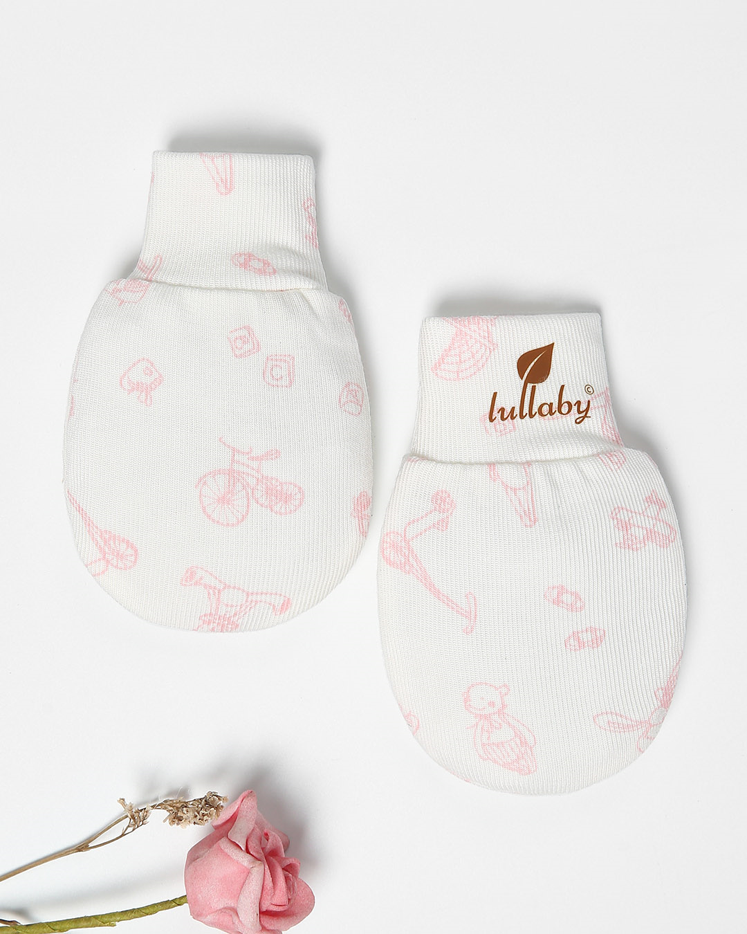 Set nón, bao tay bao chân in hình đa sắc Lullaby NH847R màu trắng (0 - 1 tháng) 25