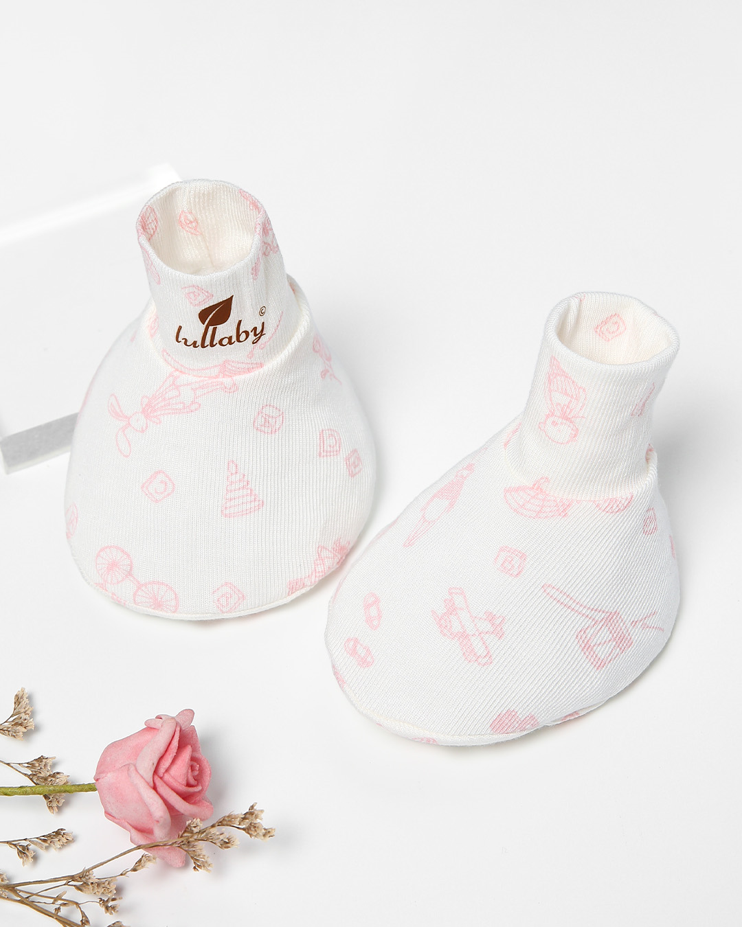 Set nón, bao tay bao chân in hình đa sắc Lullaby NH847R màu trắng (0 - 1 tháng) 27