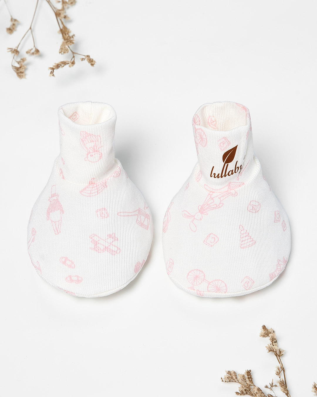 Set nón, bao tay bao chân in hình đa sắc Lullaby NH847R màu trắng (0 - 1 tháng) 28