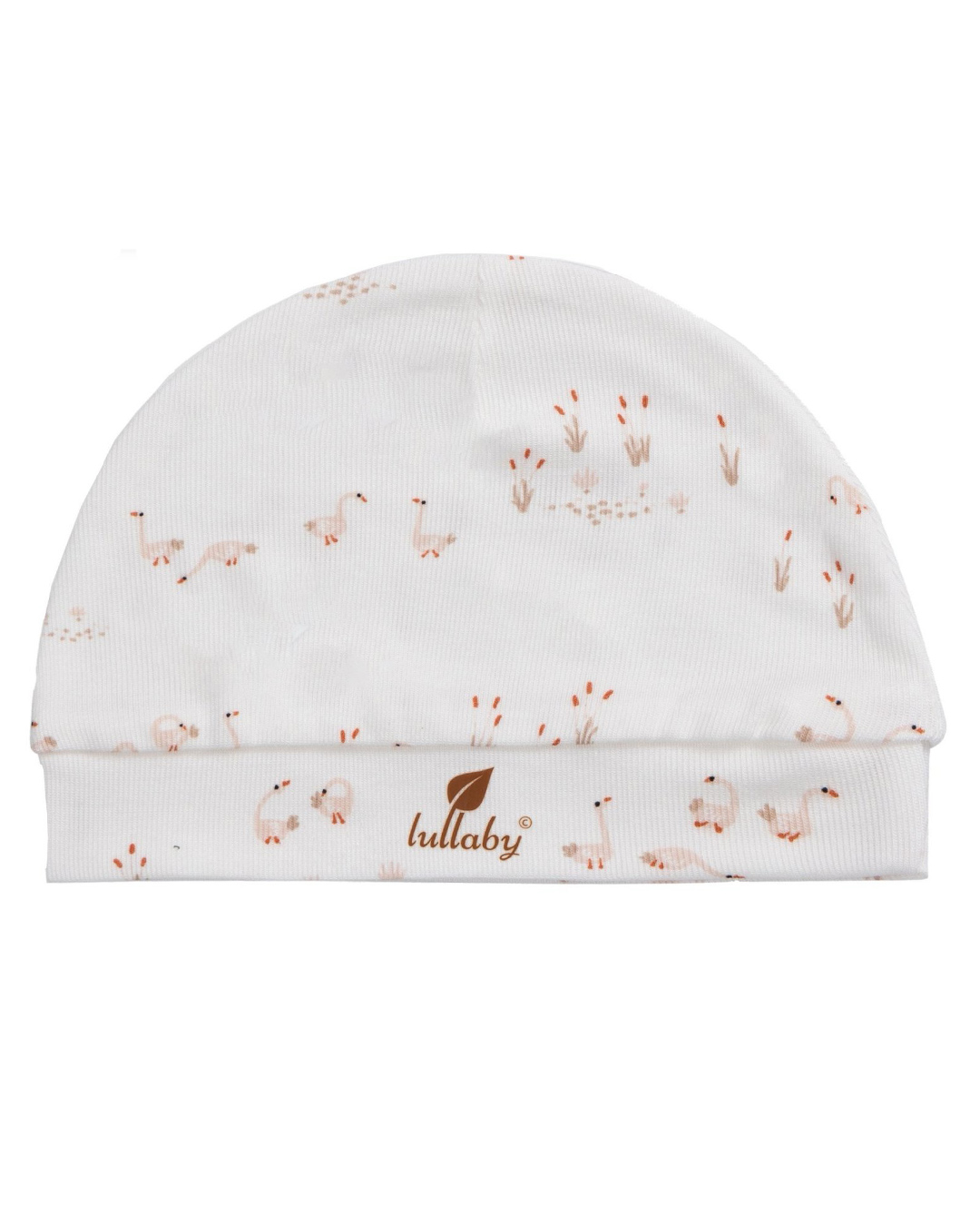 Set nón, bao tay bao chân in ngỗng Lullaby NH847R màu trắng (0 - 1 tháng)