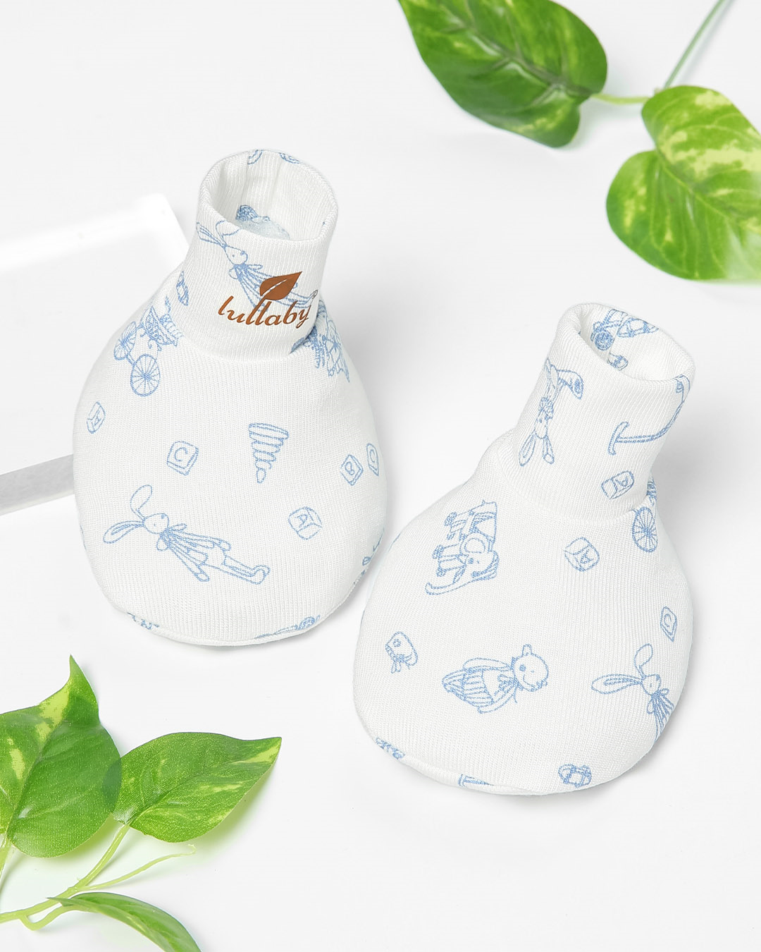 Set nón, bao tay bao chân in hình đa sắc Lullaby NH847R màu trắng (0 - 1 tháng) 38