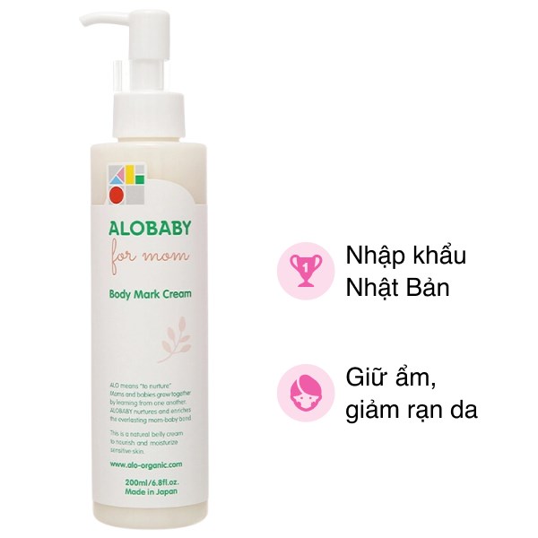 Kem Dưỡng Thể Giữ Ẩm Giảm Rạn Da Dành Cho Mẹ Bầu Và Da Nhạy Cảm Alobaby 200 Ml