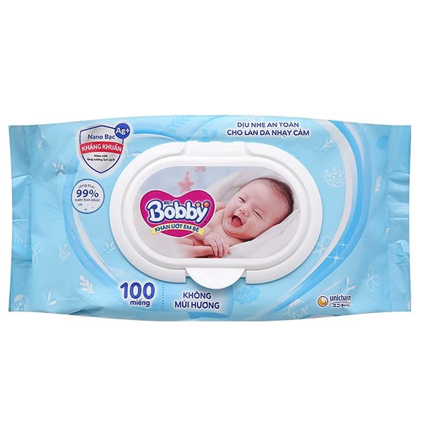 Khăn ướt em bé Bobby không mùi hương