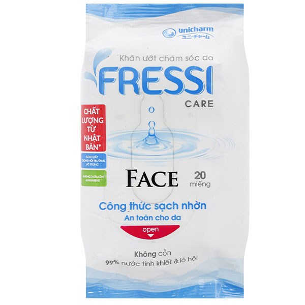 Khăn ướt Fressi Care Face làm sạch nhờn an toàn cho da