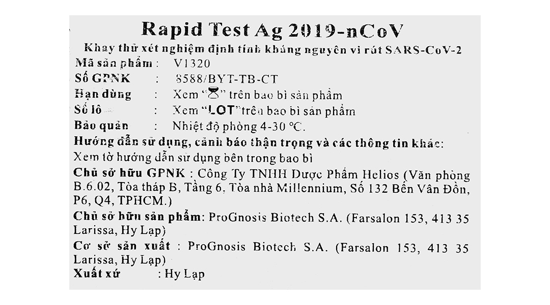 Kit test nhanh Covid-19 Rapid Test Ag 2019-nCoV