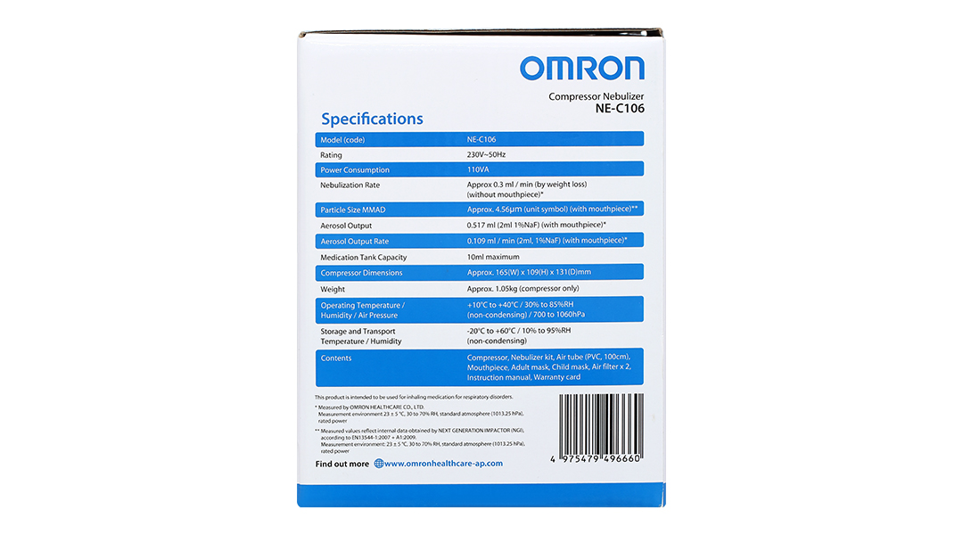 Máy xông khí dung mũi họng Omron NE-C106 - 9