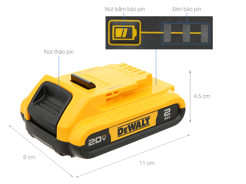 Pin Dewalt DCB183-B1 18V 2.0 Ah