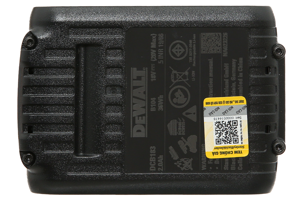 Pin Dewalt DCB183-B1 18V 2.0 Ah Màu Đen - Vàng