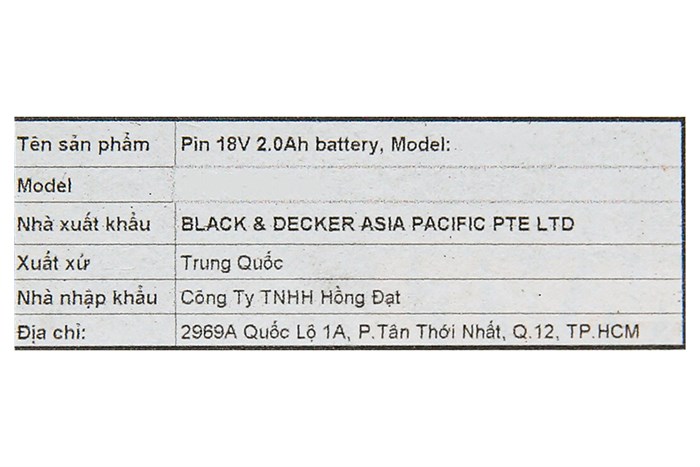 Pin Dewalt DCB183-B1 18V 2.0 Ah