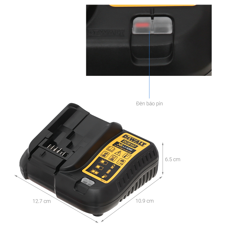 Sạc pin Dewalt DCB107-B1 10.8V-18V 1.25 Ah