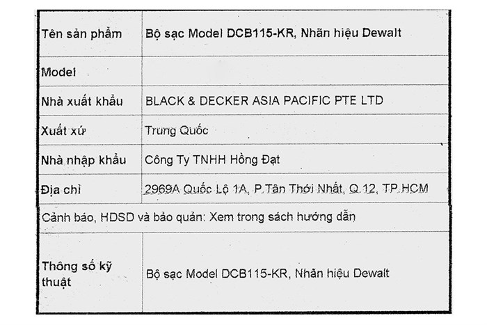 Sạc pin Dewalt DCB115-KR 10.8V - 18V 4 Ah