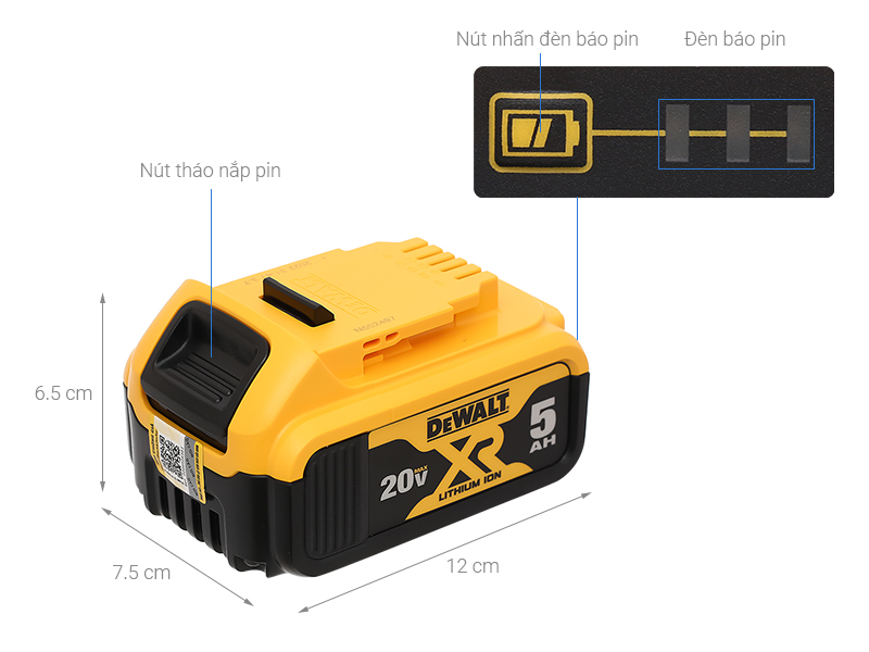 Pin Dewalt DCB184-B1 18V 5.0 Ah