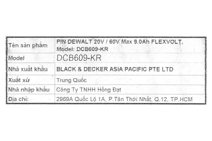 Pin Dewalt DCB609-KR 18V/54V 9.0 Ah/3.0 Ah