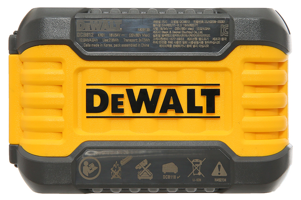Pin Dewalt DCB612-KR 18V/54V 12.0 Ah/4.0 Ah Màu Đen - Vàng