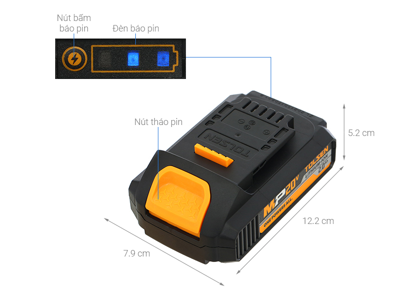 Pin Tolsen 87472 20V 2.0 Ah