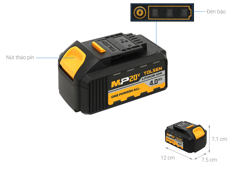 Pin Tolsen 87474 20V 4.0 Ah