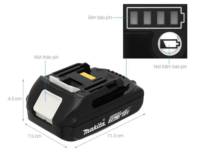 Pin Makita BL1820B 18V 2.0 Ah
