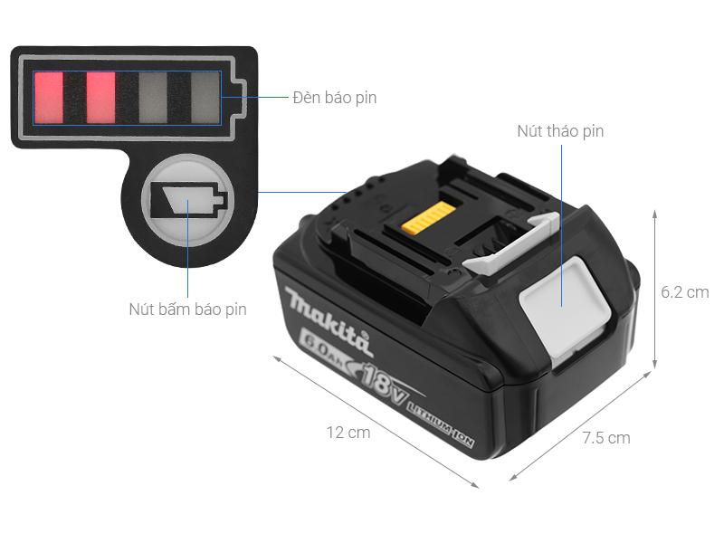 Pin Makita BL1860B 18V 6.0 Ah