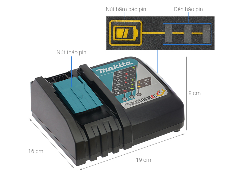 Sạc nhanh Makita DC18RC 14.4 - 18V 9 Ah
