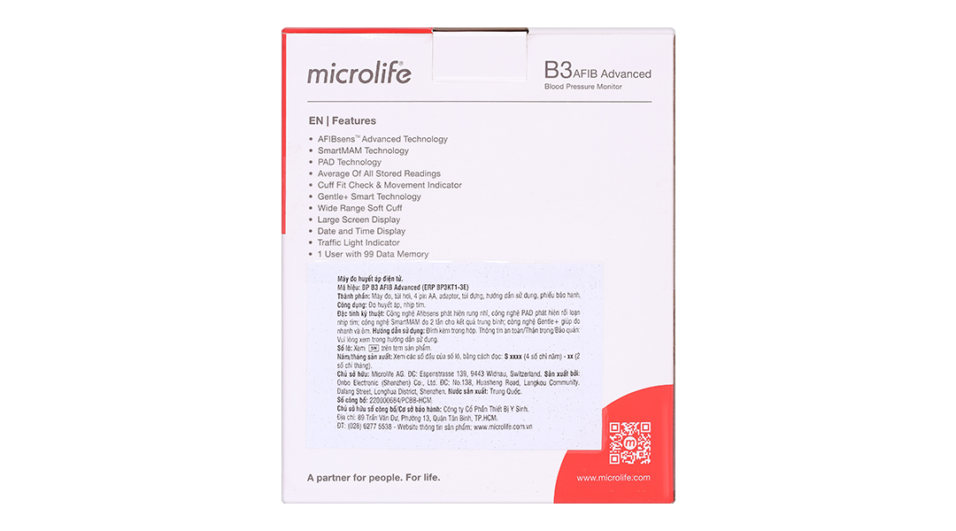 Máy đo huyết áp bắp tay Microlife B3 AFIB Advanced