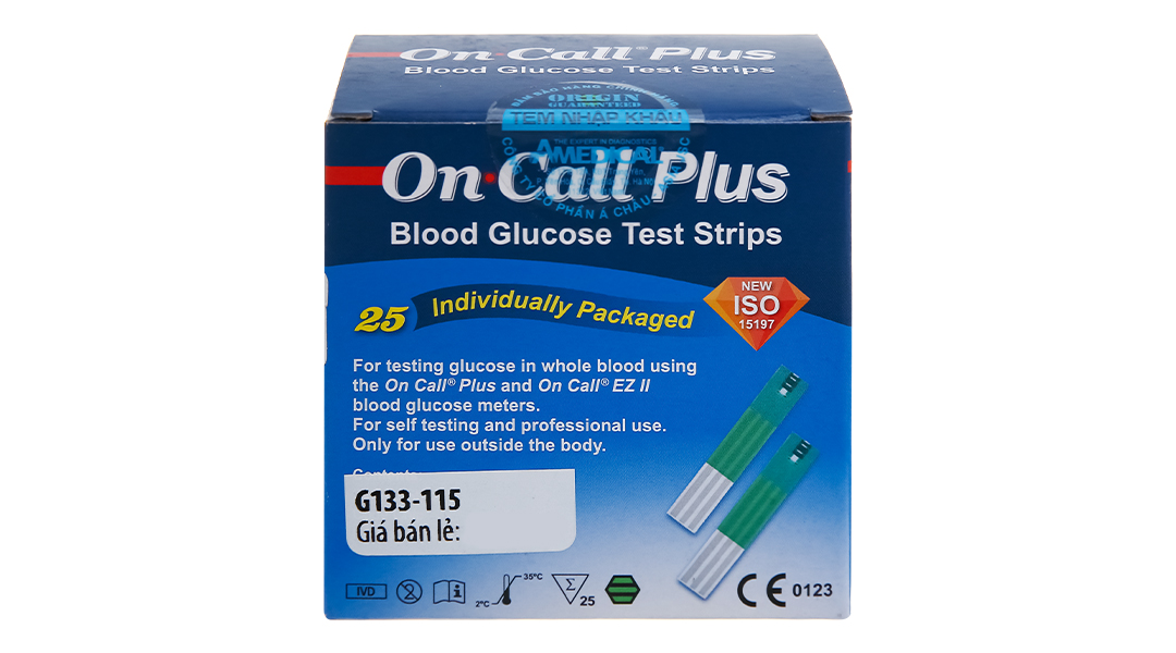 Công nghệ gì được sử dụng trong que thử tiểu đường On Call Plus?
