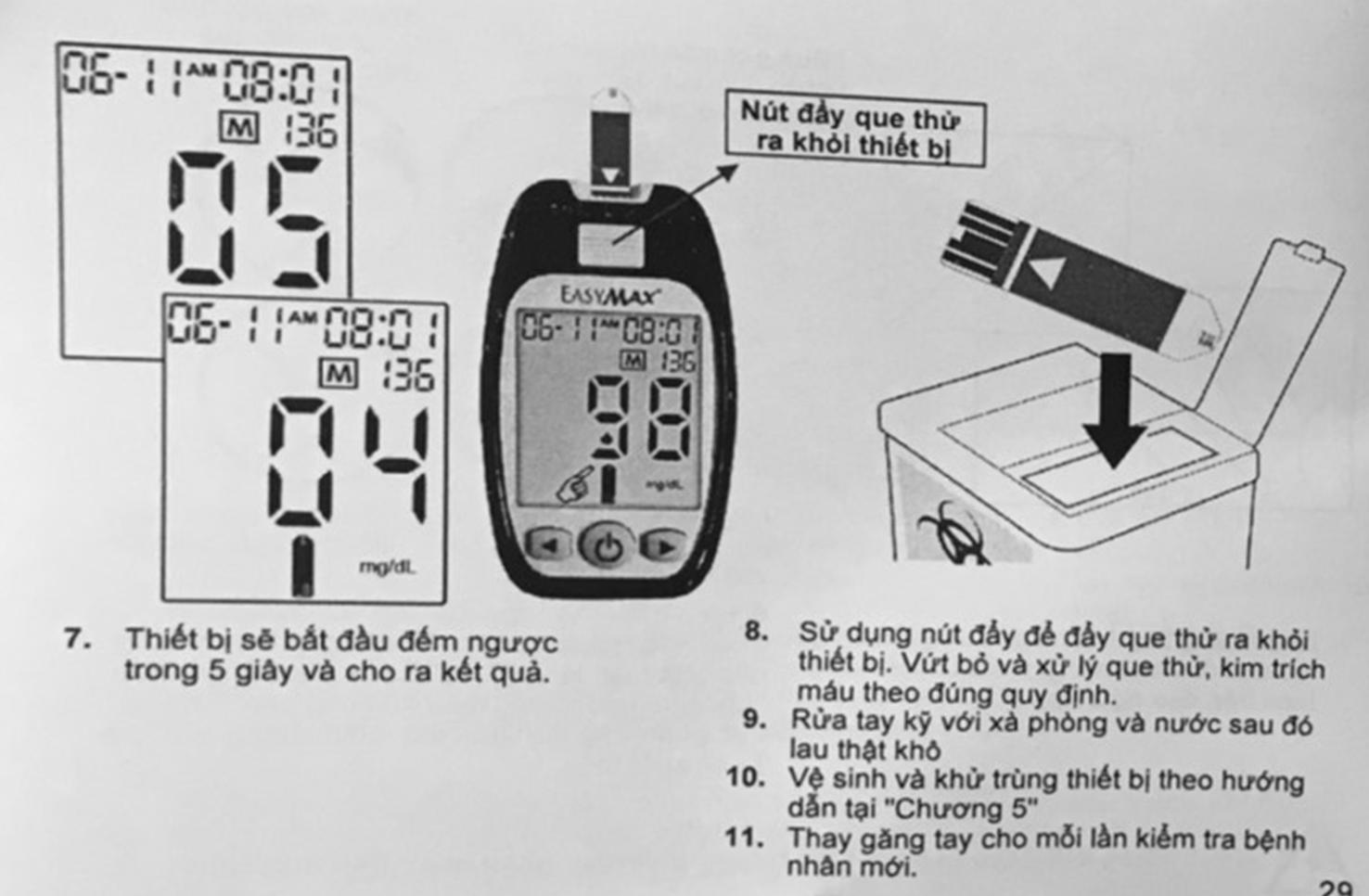 Máy đo đường huyết EasyMax MU (mg/dl) - 36