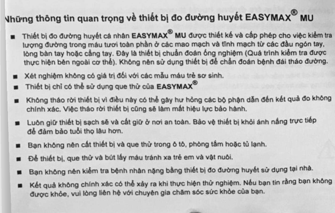 Máy đo đường huyết EasyMax MU (mg/dl) - 15