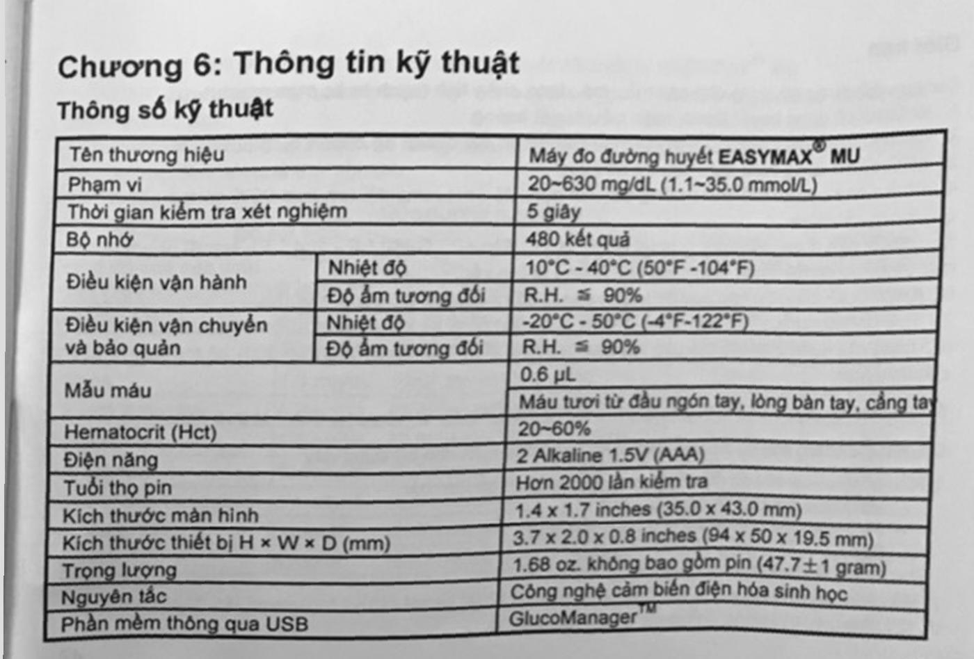 Máy đo đường huyết EasyMax MU (mg/dl) - 53