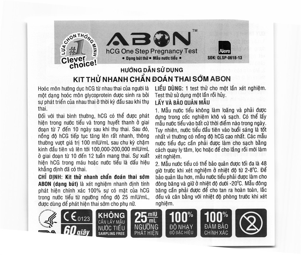 Bút thử thai Biocheck Early Detection hCG Pregnancy Rapid Test
