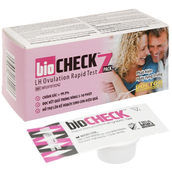 Que thử rụng trứng Biocheck LH Ovulation Rapid Test hộp 7 que
