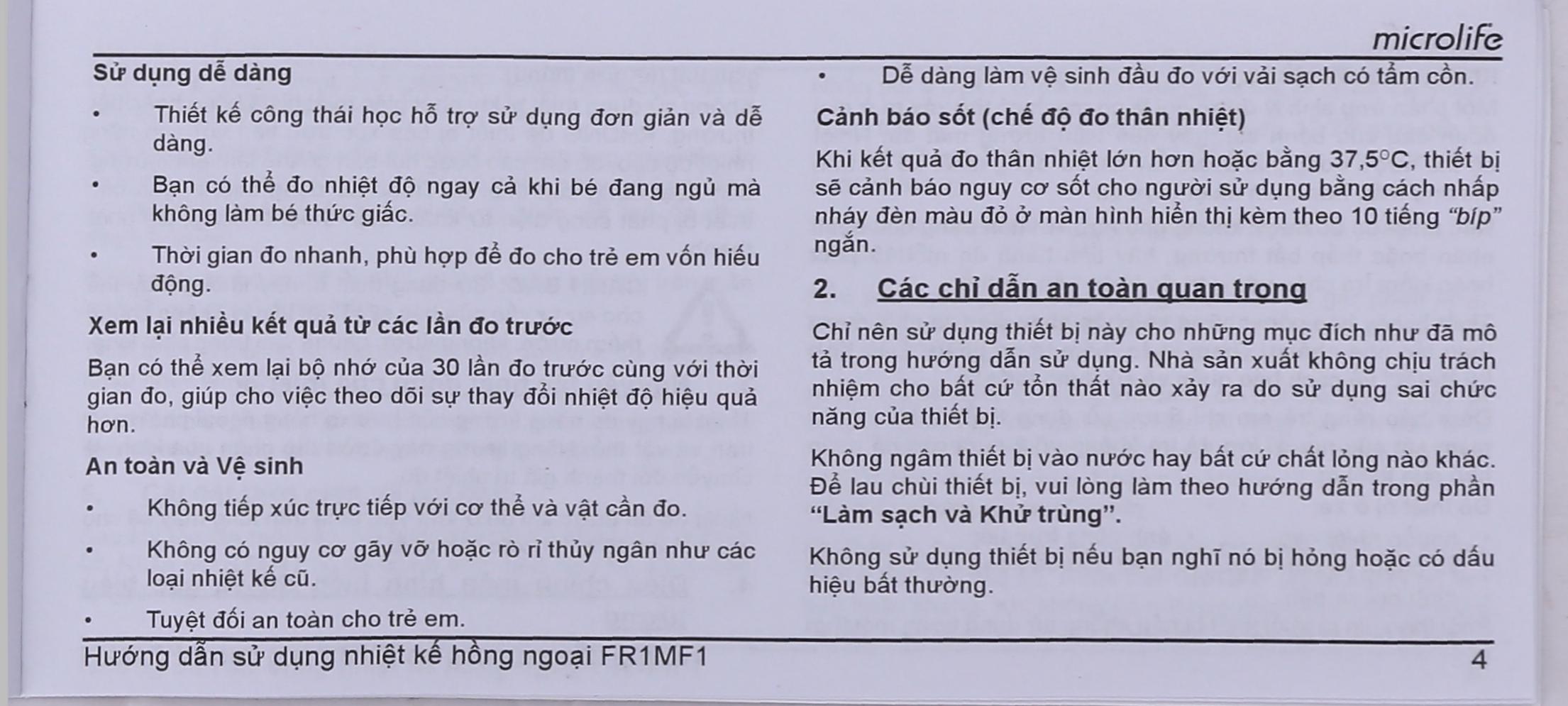 Nhiệt kế hồng ngoại đo trán Microlife FR1MF1 - 13