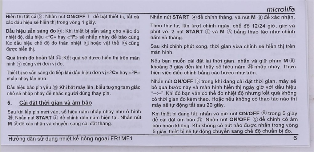 Nhiệt kế hồng ngoại đo trán Microlife FR1MF1 - 15