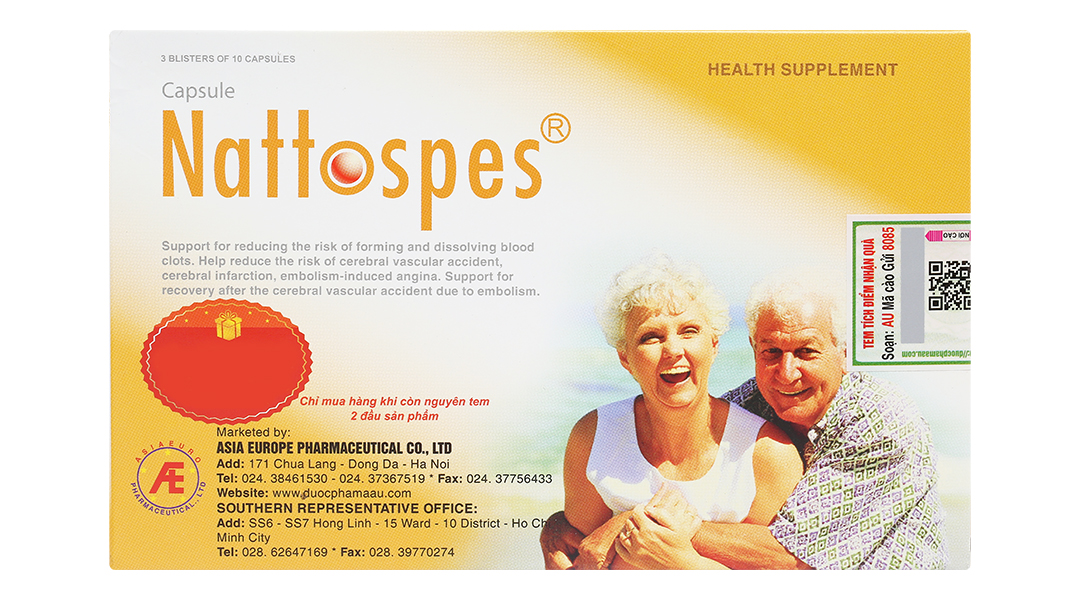 Nattospes hỗ trợ tan cục máu đông, ngừa tai biến