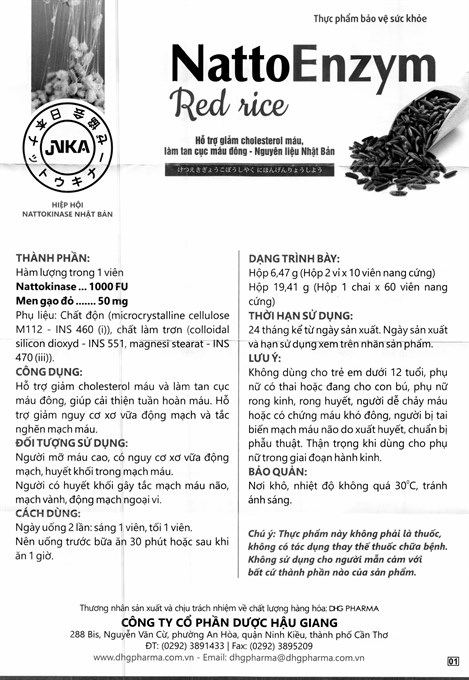 NattoEnzym Red Rice hỗ trợ giảm cholesterol, ngừa đột quỵ